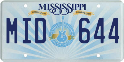MS license plate MID644
