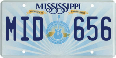 MS license plate MID656