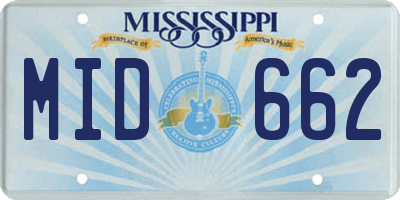 MS license plate MID662