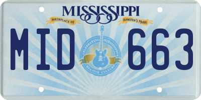 MS license plate MID663