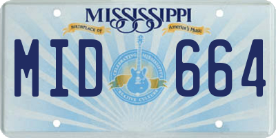 MS license plate MID664