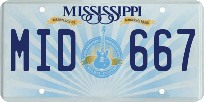 MS license plate MID667