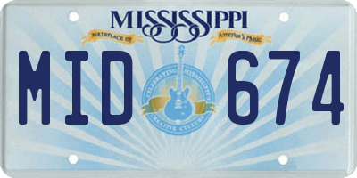 MS license plate MID674