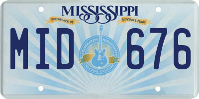 MS license plate MID676