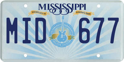 MS license plate MID677