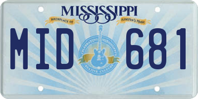 MS license plate MID681