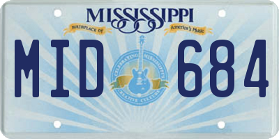 MS license plate MID684