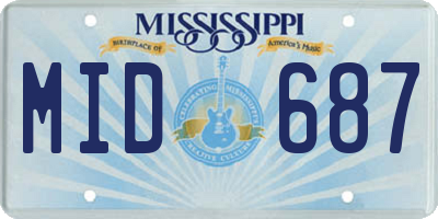 MS license plate MID687