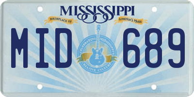 MS license plate MID689