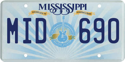 MS license plate MID690