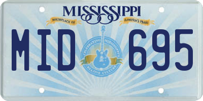 MS license plate MID695