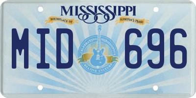 MS license plate MID696
