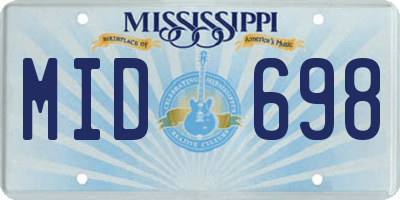 MS license plate MID698