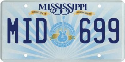 MS license plate MID699