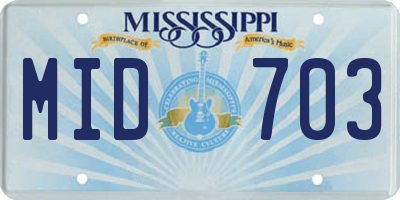 MS license plate MID703