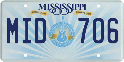 MS license plate MID706