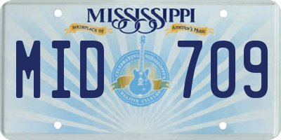 MS license plate MID709