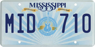 MS license plate MID710
