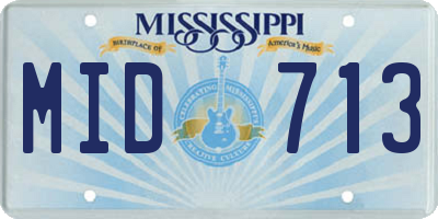 MS license plate MID713