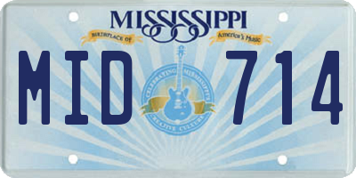 MS license plate MID714