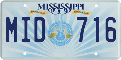 MS license plate MID716