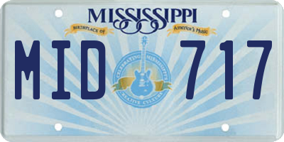 MS license plate MID717