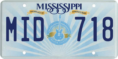 MS license plate MID718