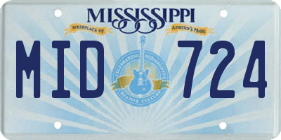 MS license plate MID724