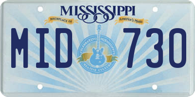 MS license plate MID730