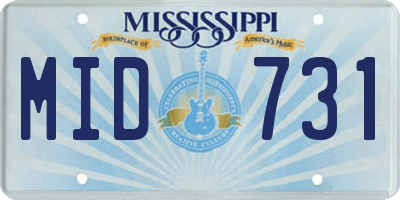 MS license plate MID731