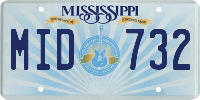 MS license plate MID732