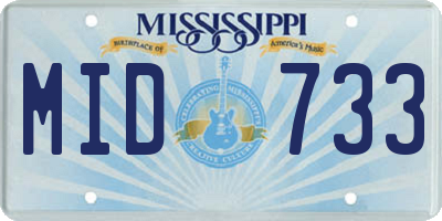 MS license plate MID733