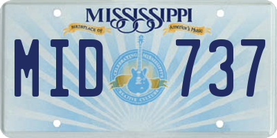 MS license plate MID737