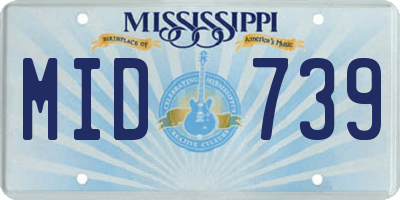 MS license plate MID739
