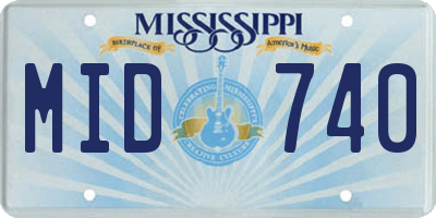 MS license plate MID740