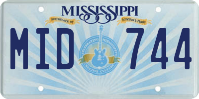 MS license plate MID744