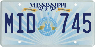 MS license plate MID745