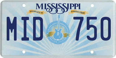 MS license plate MID750