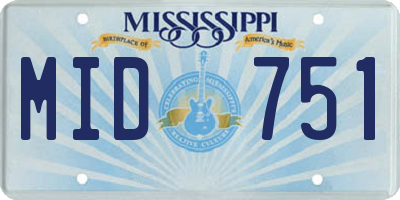 MS license plate MID751