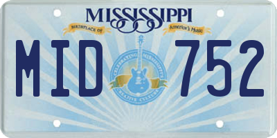 MS license plate MID752
