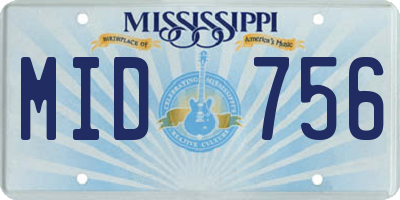 MS license plate MID756