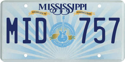 MS license plate MID757