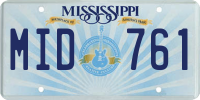 MS license plate MID761