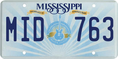 MS license plate MID763
