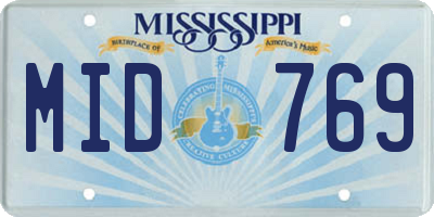 MS license plate MID769