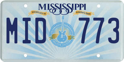 MS license plate MID773