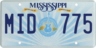 MS license plate MID775