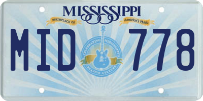MS license plate MID778