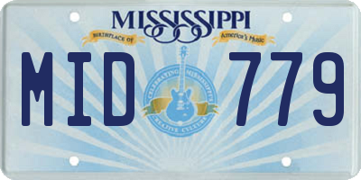 MS license plate MID779