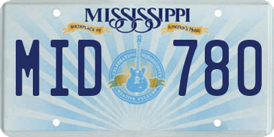 MS license plate MID780